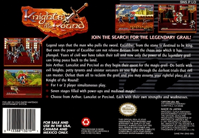 SNES - Knights of the Round Box Art Back