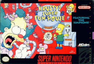 SNES - Krusty's Super Fun House Box Art Front