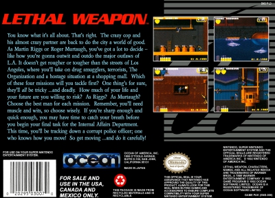 SNES - Lethal Weapon Box Art Back