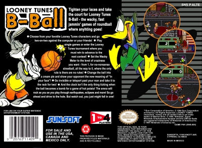 SNES - Looney Tunes B Ball Box Art Back