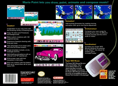 SNES - Mario Paint Box Art Back