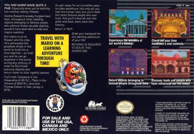 SNES - Mario's Time Machine Box Art Back