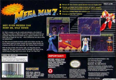 SNES - Mega Man 7 Box Art Back