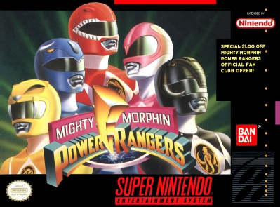 SNES - Mighty Morphin Power Rangers Box Art Front