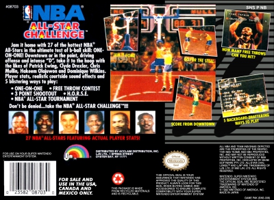 SNES - NBA All Star Challenge Box Art Back