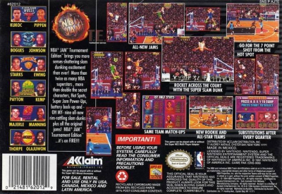 SNES - NBA Jam Tournament Edition Box Art Back