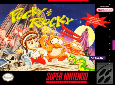 SNES - Pocky and Rocky Box Art Front