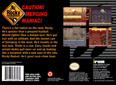 SNES - Rocky Rodent Box Art Back