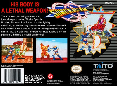 SNES - Sonic Blast Man Box Art Back
