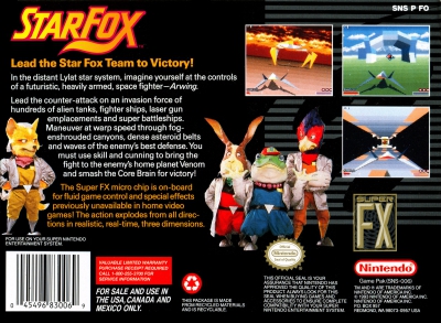 SNES - Star Fox Box Art Back
