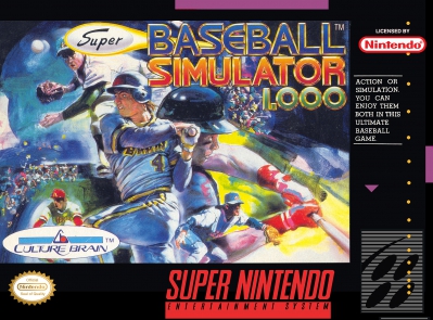 SNES - Super Baseball Simulator 1000 Box Art Front