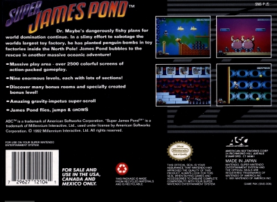 SNES - Super James Pond Box Art Back