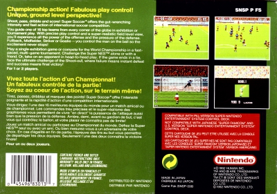 SNES - Super Soccer Box Art Back