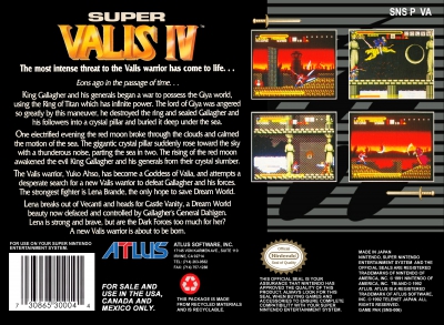 SNES - Super Valis IV Box Art Back
