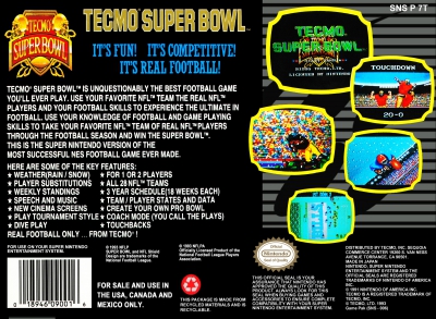 SNES - Tecmo Super Bowl Box Art Back