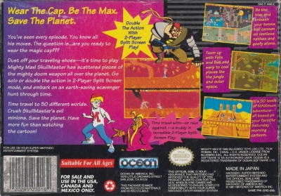 SNES - The Adventures of Mighty Max Box Art Back