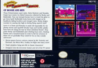 SNES - The Adventures of Rocky and Bullwinkle and Friends Box Art Back