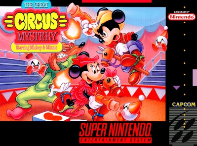 SNES - The Great Circus Mystery Starring Mickey and Minnie Box Art Front