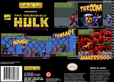 SNES - The Incredible Hulk Box Art Back