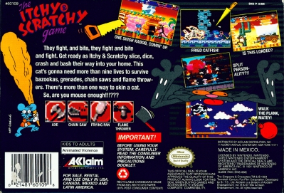 SNES - The Itchy and Scratchy Game Box Art Back