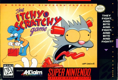 SNES - The Itchy and Scratchy Game Box Art Front
