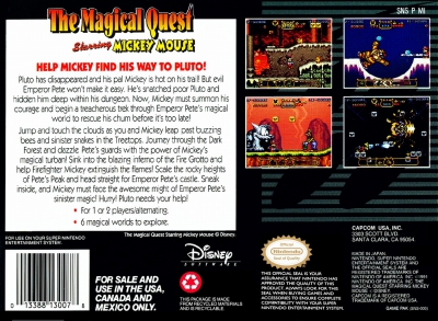 SNES - The Magical Quest Starring Mickey Mouse Box Art Back