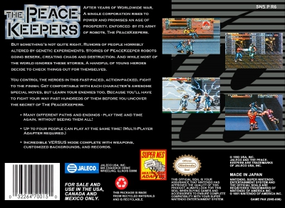 SNES - The Peace Keepers Box Art Back
