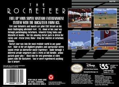 SNES - The Rocketeer Box Art Back