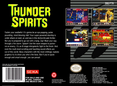 SNES - Thunder Spirits Box Art Back