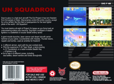 SNES - UN Squadron Box Art Back