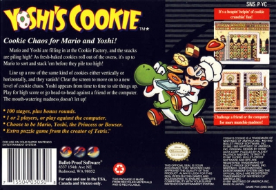 SNES - Yoshi's Cookie Box Art Back