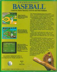 DOS - Championship Baseball Box Art Back