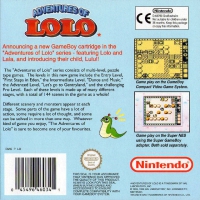 Game Boy - Adventures of Lolo Box Art Back