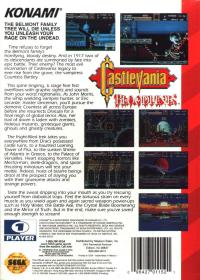 Genesis - Castlevania Bloodlines Box Art Back