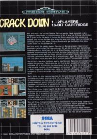 Genesis - Crack Down Box Art Back