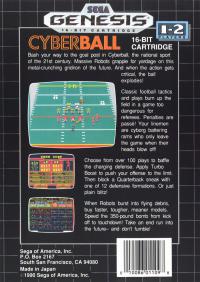Genesis - Cyberball Box Art Back