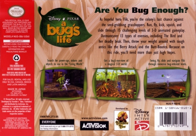 N64 - A Bug's Life Box Art Back