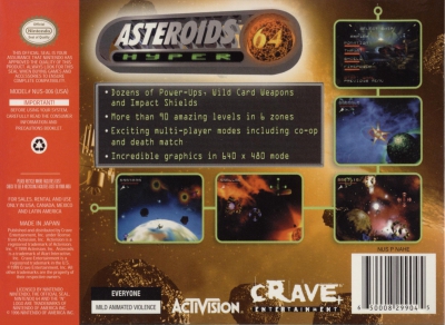 N64 - Asteroids Hyper 64 Box Art Back