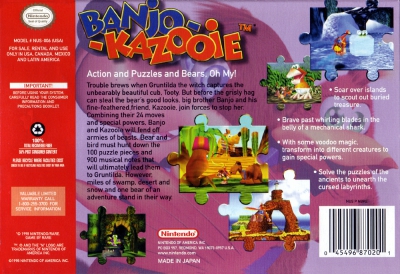N64 - Banjo Kazooie Box Art Back