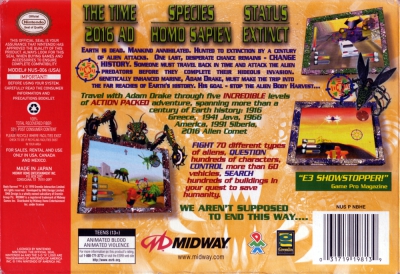 N64 - Body Harvest Box Art Back