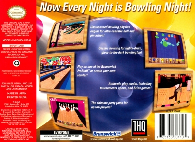 N64 - Brunswick Circuit Pro Bowling Box Art Back