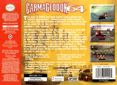 N64 - Carmageddon 64 Box Art Back