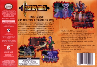N64 - Castlevania Box Art Back