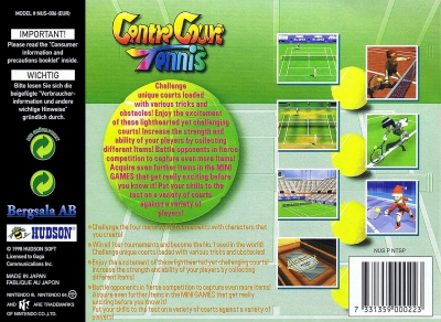 N64 - Centre Court Tennis Box Art Back