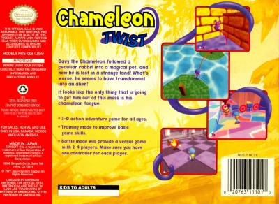 N64 - Chameleon Twist Box Art Back