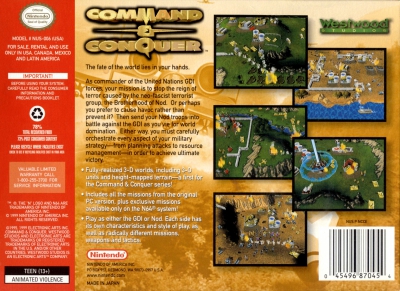 N64 - Command and Conquer Box Art Back