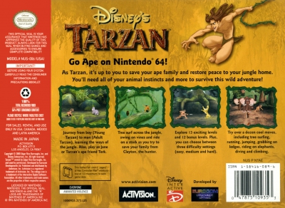 N64 - Disney's Tarzan Box Art Back