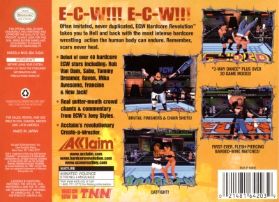 N64 - ECW Hardcore Revolution Box Art Back
