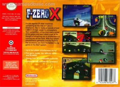 N64 - F Zero X Box Art Back
