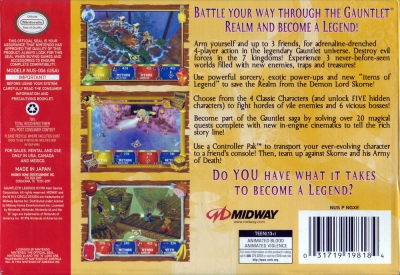 N64 - Gauntlet Legends Box Art Back